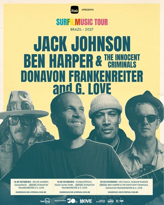Jack Johnson retorna ao Brasil e traz sua turnê SURFILMUSIC para São Paulo, Rio de Janeiro e Florianópolis 1 unnamed 1