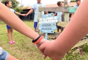 alunos aprendem sobre cultura e ancestralidade no plantio do baoba