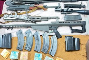 armas e dinheiro apreendidos em manaus durante a operacao la maquina foto reproducao rede amazonica 1