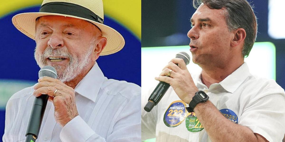 Candidatos à Presidência intensificam campanha com foco em segurança e economia 1 montagem lula e flavio
