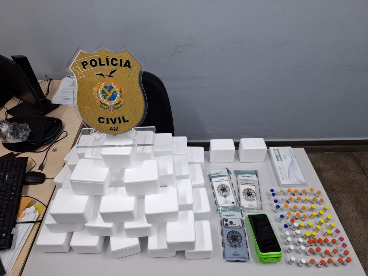 canetas emagrecedoras e botox clandestinos trio e preso com carga avaliada em r 100 mil em manaus foto divulgacao pc am