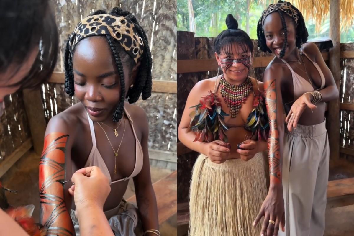 Clara Moneke se encanta com a cultura indígena e belezas naturais de Manaus 1 g1 clara moneke manaus 3