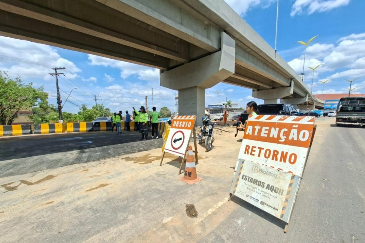 Trânsito na Zona Oeste: Nova alça de retorno do complexo viário Passarão é liberada em Manaus 1 g1 passarao