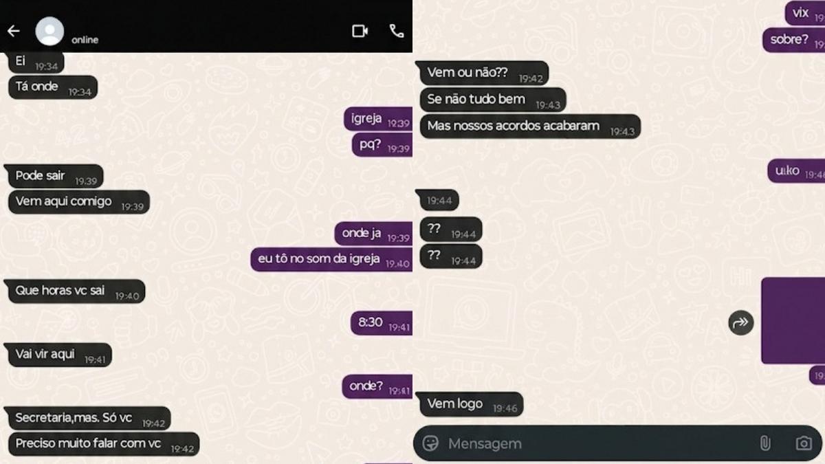 Servidor público é preso por tentar abusar de adolescente dentro de ginásio no interior do Amazonas 1 prints de conversas obtidos pela rede amazonica mostram mensagens enviadas pelo servidor ao adolescente foto reproducao rede amazonica