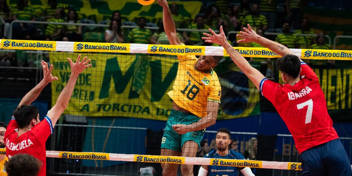 Vôlei Masculino: Brasil estreia com vitória dominante sobre o Chile no Sul-Americano 1 volei masculino