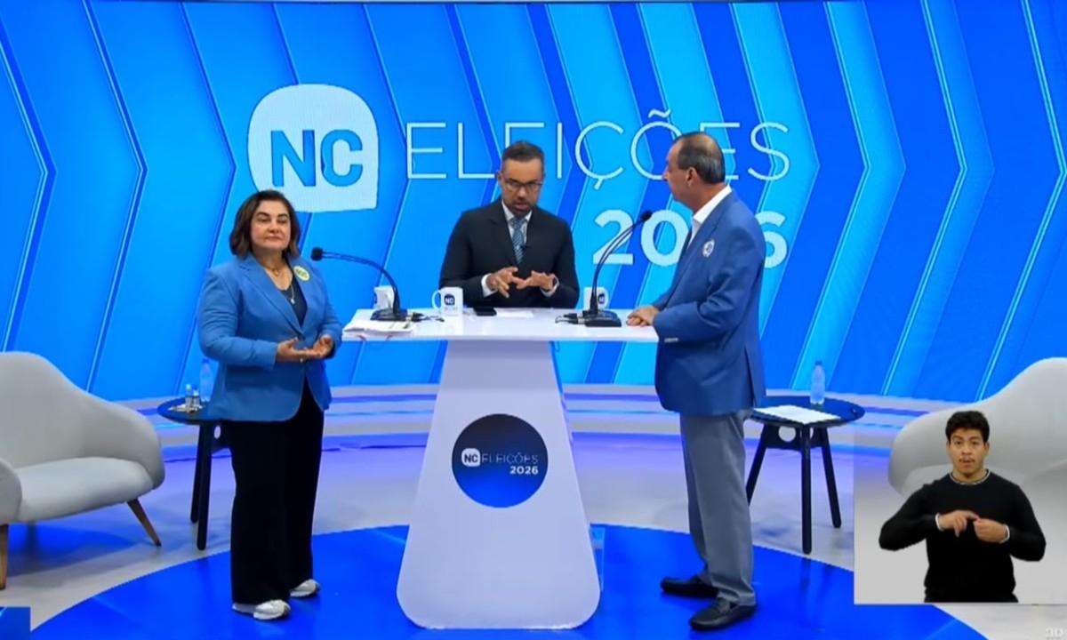 Clima quente no debate: Omar Aziz e Maria do Carmo debatem propostas para o AM 1 debate com os candidatos ao governo do amazonas